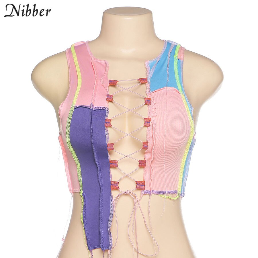 Street Wear Punk Style Ribbed Knitting Colorful Tank Top JKP4550 Street Wear Punk Style Ribbed Knitting Colorful Tank Top JKP4550