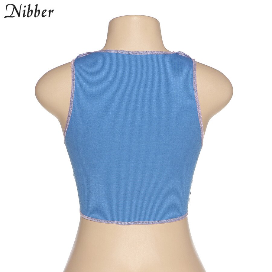 Street Wear Punk Style Ribbed Knitting Colorful Tank Top JKP4550 Street Wear Punk Style Ribbed Knitting Colorful Tank Top JKP4550
