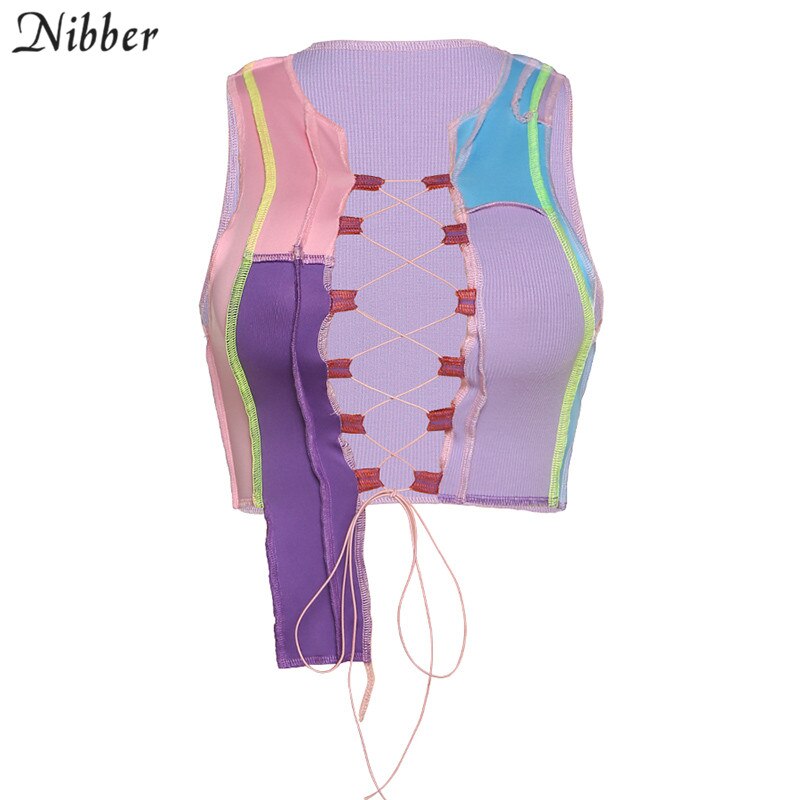 Street Wear Punk Style Ribbed Knitting Colorful Tank Top JKP4550 Street Wear Punk Style Ribbed Knitting Colorful Tank Top JKP4550