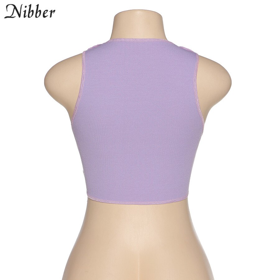 Street Wear Punk Style Ribbed Knitting Colorful Tank Top JKP4550 Street Wear Punk Style Ribbed Knitting Colorful Tank Top JKP4550