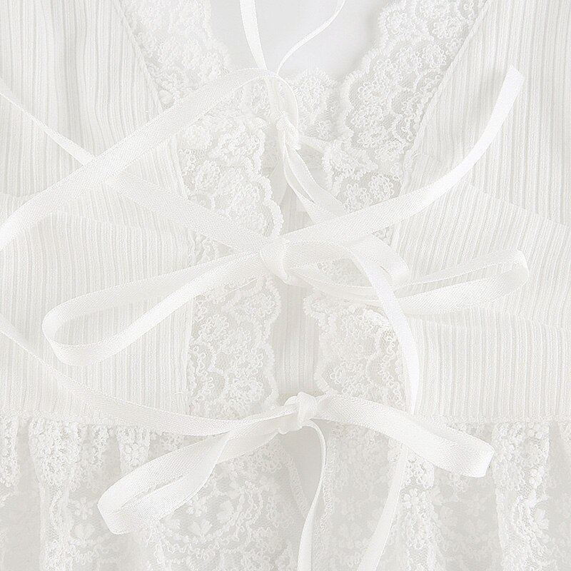 HEYounGIRL Frill Lace Sexy Crop Tops Tees Women Front Tie Sleeveless Cami Top Summer White V Neck Spaghetti Strap Top Party Club HEYounGIRL Frill Lace Sexy Crop Tops Tees Women Front Tie Sleeveless Cami Top Summer White V Neck Spaghetti Strap Top Party Club