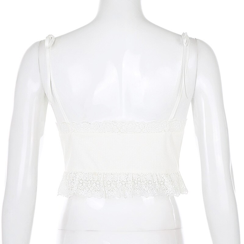 FREE SHIPPING 90s Vintage Frill Lace Crop Tops JKP4551 FREE SHIPPING 90s Vintage Frill Lace Crop Tops JKP4551
