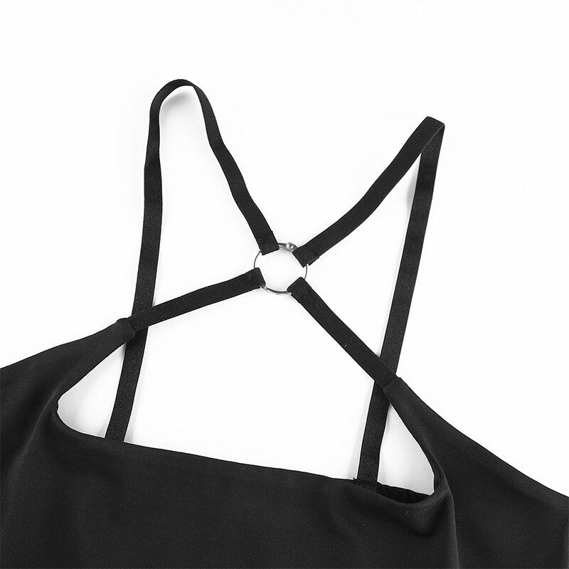 Sweetown Black Solid Cut Out Crop Top Female Slim Sexy Rave Party Clubwear Cross Choker Summer Tops For Women Camisole Pink Tees Sweetown Black Solid Cut Out Crop Top Female Slim Sexy Rave Party Clubwear Cross Choker Summer Tops For Women Camisole Pink Tees