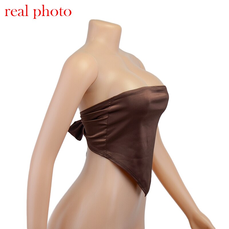 FREE SHIPPING Solid Mini Tube Top Wrap Cropped JKP4555