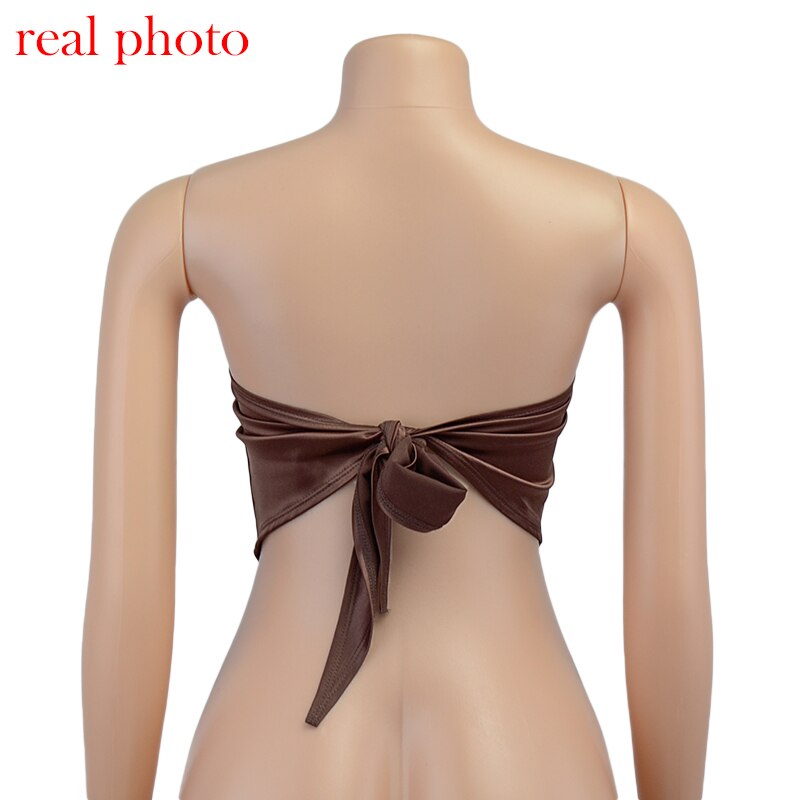 FREE SHIPPING Solid Mini Tube Top Wrap Cropped JKP4555