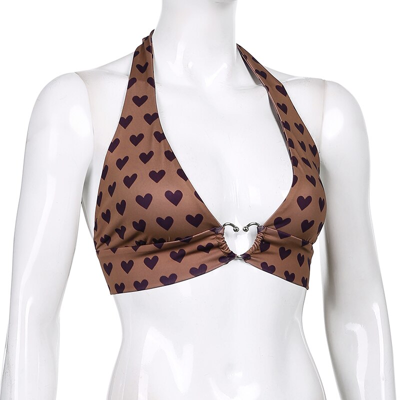 Cute Bustier Crop Top Pink Heart JKP4560 Cute Bustier Crop Top Pink Heart JKP4560