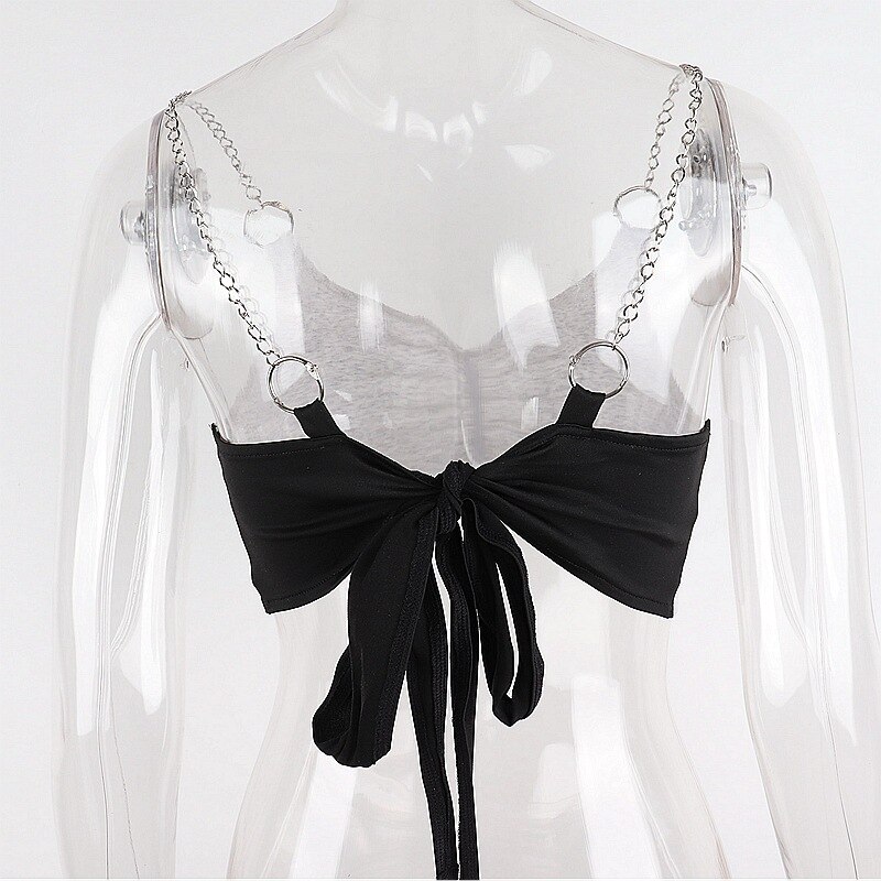 Sweetown White Backless Sexy Rave Crop Top Metal Chains Cross Party Clubwear Off Shouldr Tube Tops Female Summer Tanks Corsets Sweetown White Backless Sexy Rave Crop Top Metal Chains Cross Party Clubwear Off Shouldr Tube Tops Female Summer Tanks Corsets