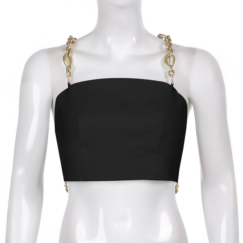 Sweetown White Backless Sexy Rave Crop Top Metal Chains Cross Party Clubwear Off Shouldr Tube Tops Female Summer Tanks Corsets Sweetown White Backless Sexy Rave Crop Top Metal Chains Cross Party Clubwear Off Shouldr Tube Tops Female Summer Tanks Corsets