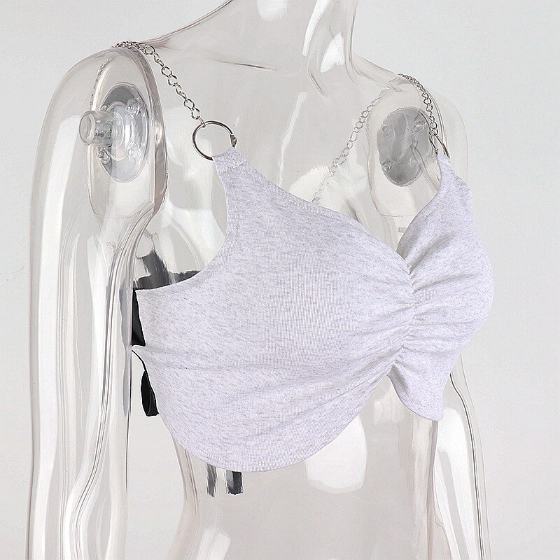Sweetown White Backless Sexy Rave Crop Top Metal Chains Cross Party Clubwear Off Shouldr Tube Tops Female Summer Tanks Corsets Sweetown White Backless Sexy Rave Crop Top Metal Chains Cross Party Clubwear Off Shouldr Tube Tops Female Summer Tanks Corsets