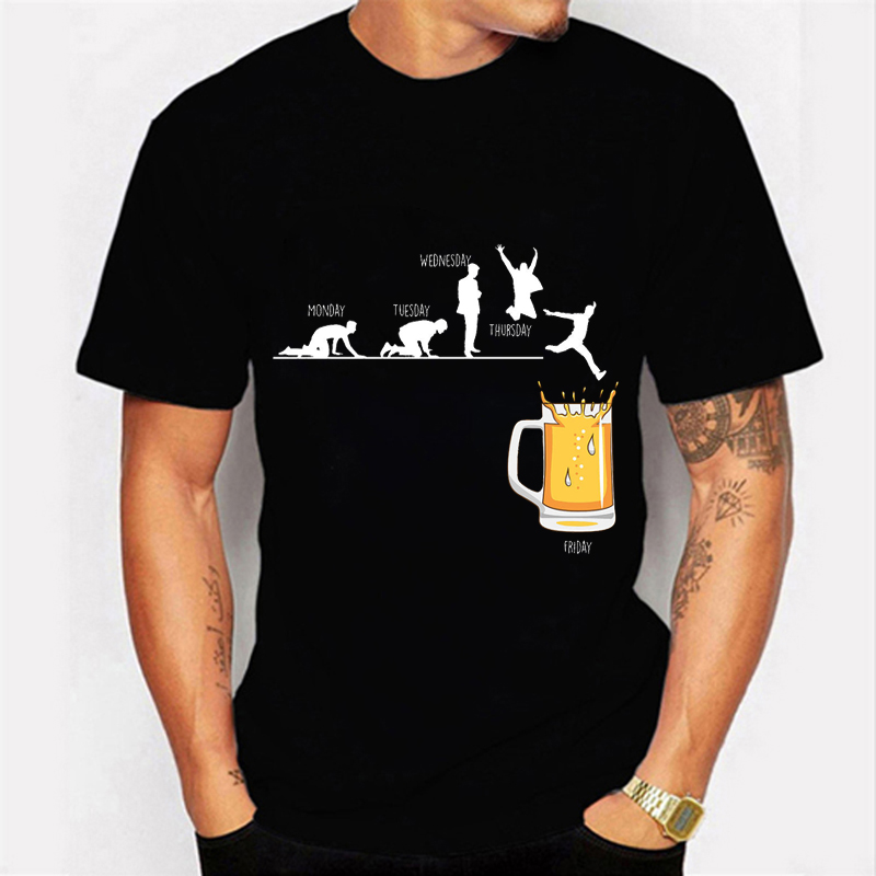 FREE SHIPPING Friday Beer Print T-shirts JKP4567