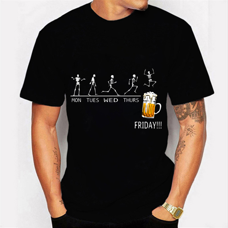 FREE SHIPPING Friday Beer Print T-shirts JKP4567