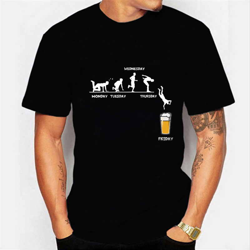 FREE SHIPPING Friday Beer Print T-shirts JKP4567