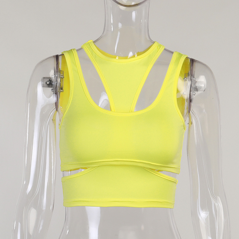 BOOFEENAA Sexy Cut Out 2 Piece Crop Tops 2021 Summer Clothes for Women Gothic Punk Streetwear Tank Top Black White C66-AH10