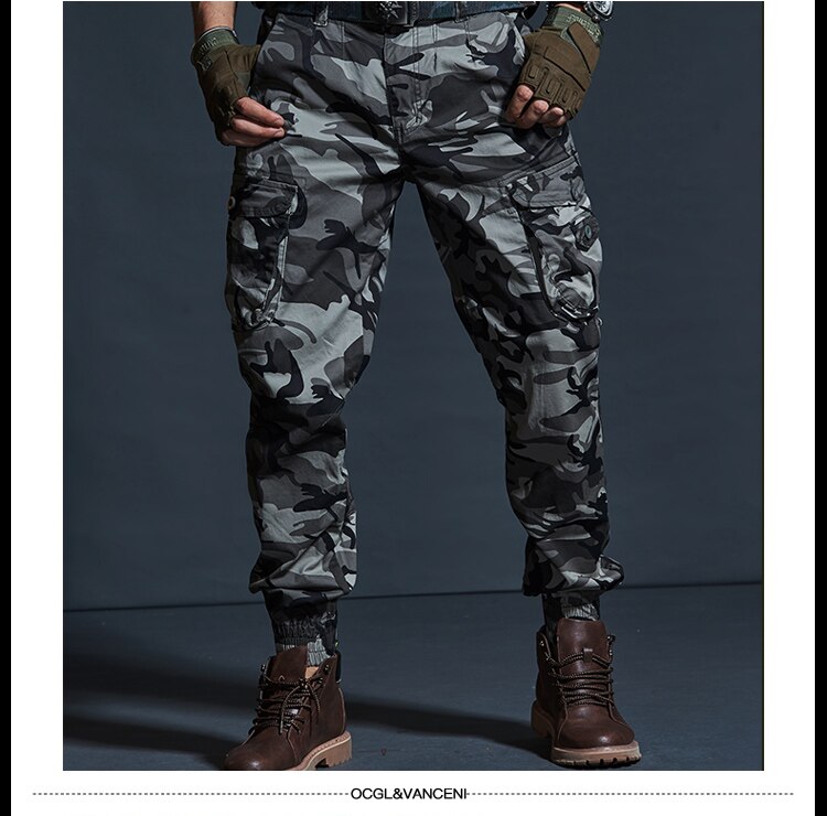 High Quality Khaki Casual Pants Men Military Tactical Joggers Camouflage Cargo Pants Multi-Pocket Fashions Black Army Trousers High Quality Khaki Casual Pants Men Military Tactical Joggers Camouflage Cargo Pants Multi-Pocket Fashions Black Army Trousers