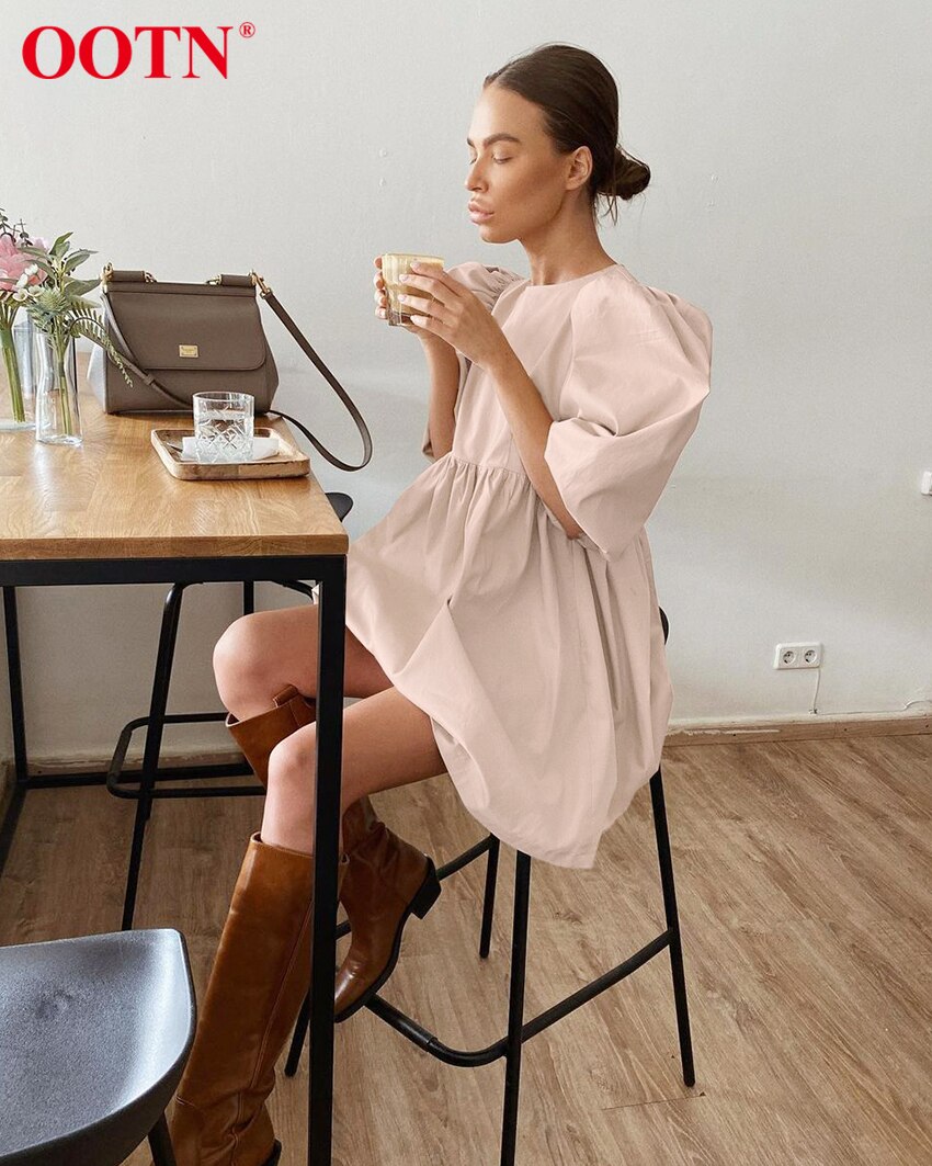Casual Vintage Lantern Mini Dress JKP4602 Casual Vintage Lantern Mini Dress JKP4602