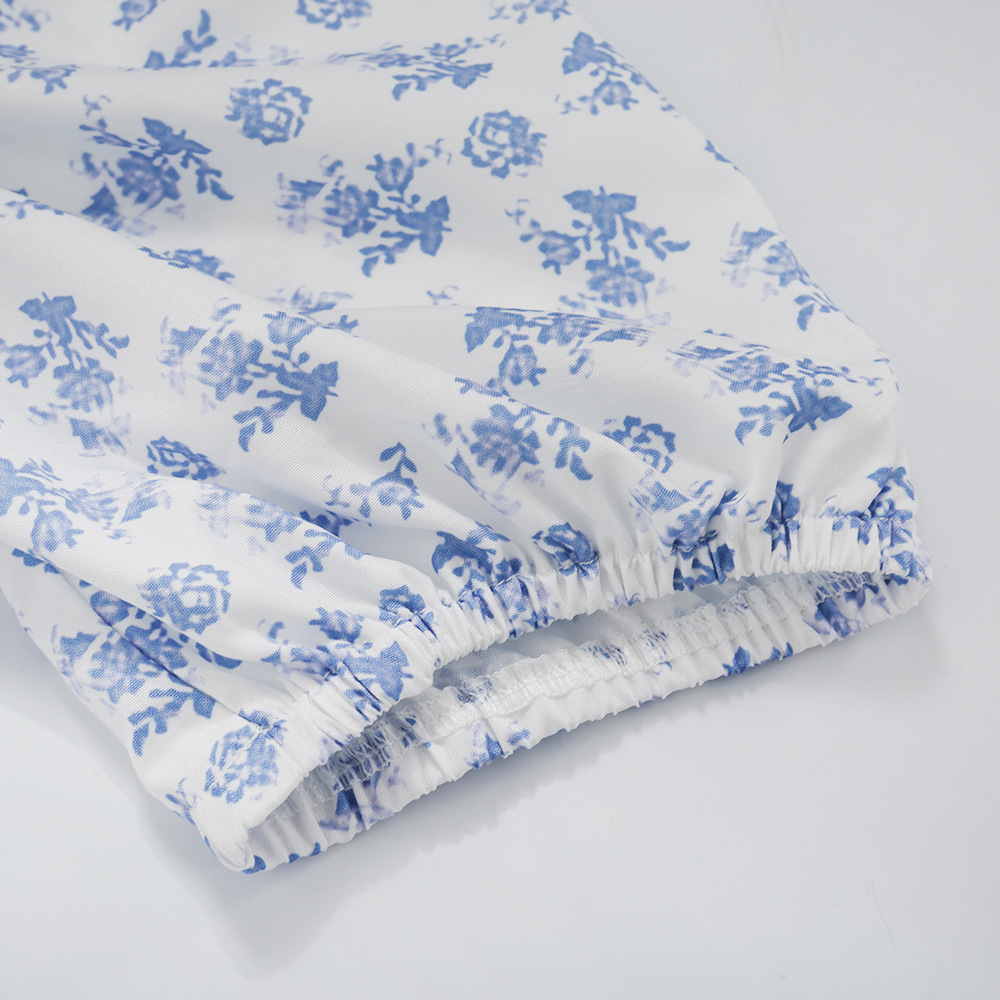 Foridol Floral Print Summer Dress Women Boho Slit Maxi Long Dress Vintage Beach Dress Puff Sleeve A-line Blue Sundress 2021 Foridol Floral Print Summer Dress Women Boho Slit Maxi Long Dress Vintage Beach Dress Puff Sleeve A-line Blue Sundress 2021