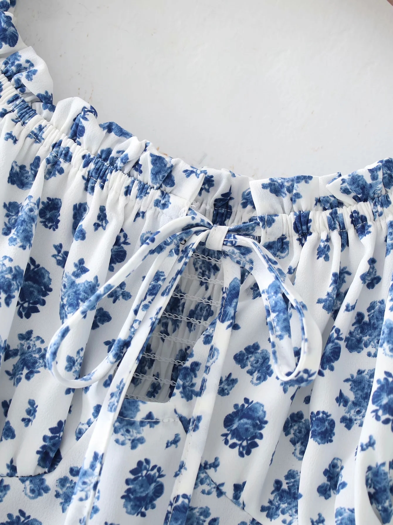 Foridol Floral Print Summer Dress Women Boho Slit Maxi Long Dress Vintage Beach Dress Puff Sleeve A-line Blue Sundress 2021 Foridol Floral Print Summer Dress Women Boho Slit Maxi Long Dress Vintage Beach Dress Puff Sleeve A-line Blue Sundress 2021