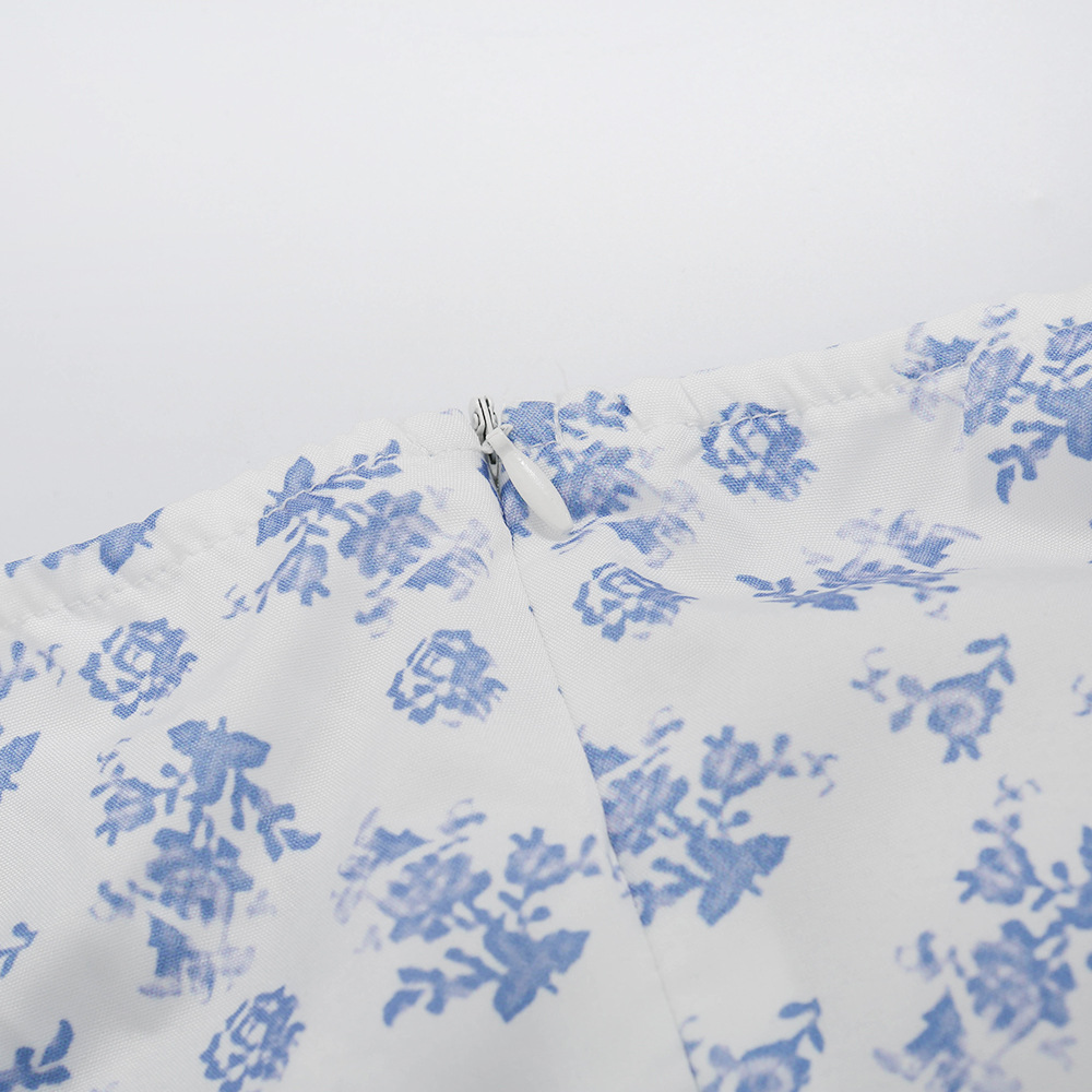 Foridol Floral Print Summer Dress Women Boho Slit Maxi Long Dress Vintage Beach Dress Puff Sleeve A-line Blue Sundress 2021 Foridol Floral Print Summer Dress Women Boho Slit Maxi Long Dress Vintage Beach Dress Puff Sleeve A-line Blue Sundress 2021