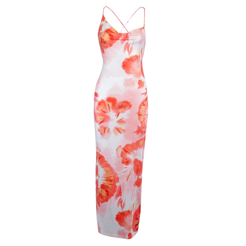 FREE SHIPPING Tie Dye Lace Up Midi Dress JKP4608 FREE SHIPPING Tie Dye Lace Up Midi Dress JKP4608