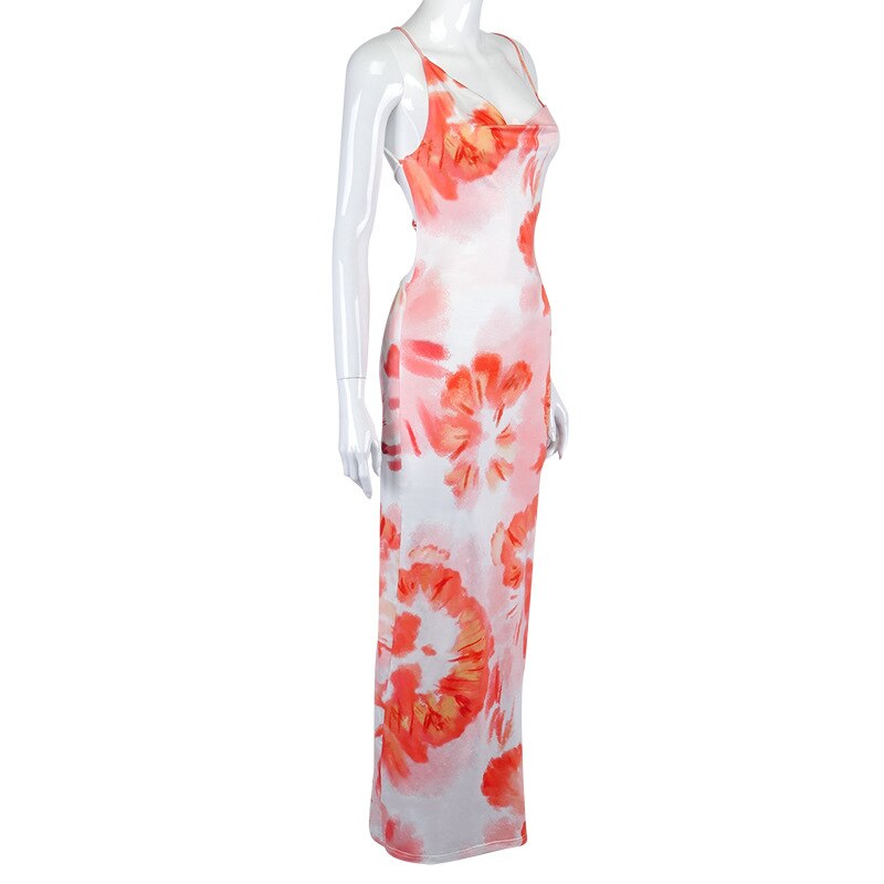 FREE SHIPPING Tie Dye Lace Up Midi Dress JKP4608 FREE SHIPPING Tie Dye Lace Up Midi Dress JKP4608