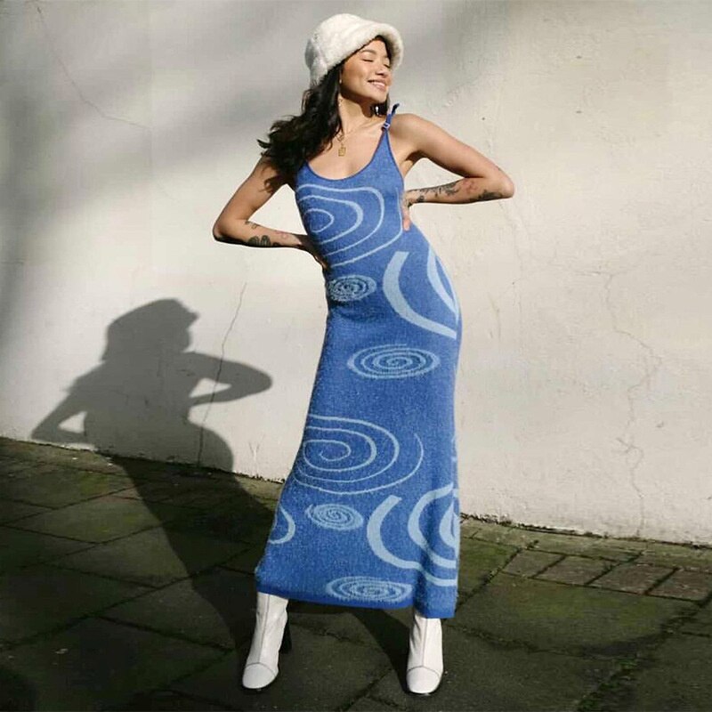 FREE SHIPPING Paisley Print Knit Midi Dress JKP4609