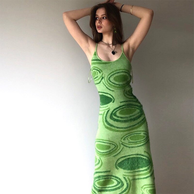 FREE SHIPPING Paisley Print Knit Midi Dress JKP4609