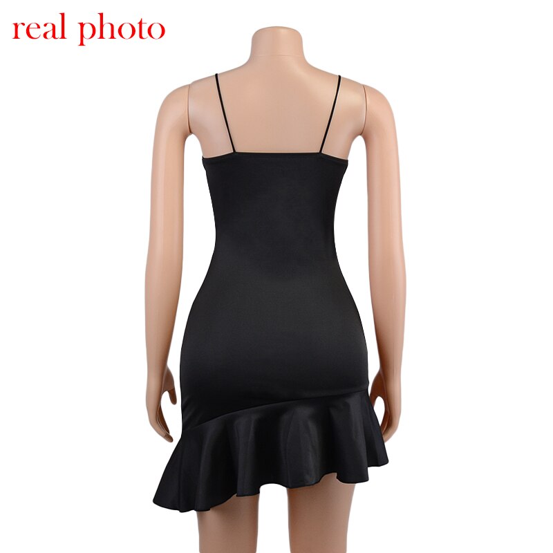 FREE SHIPPING Elegant Ruffles Mini Dress Spaghetti Straps JKP4611