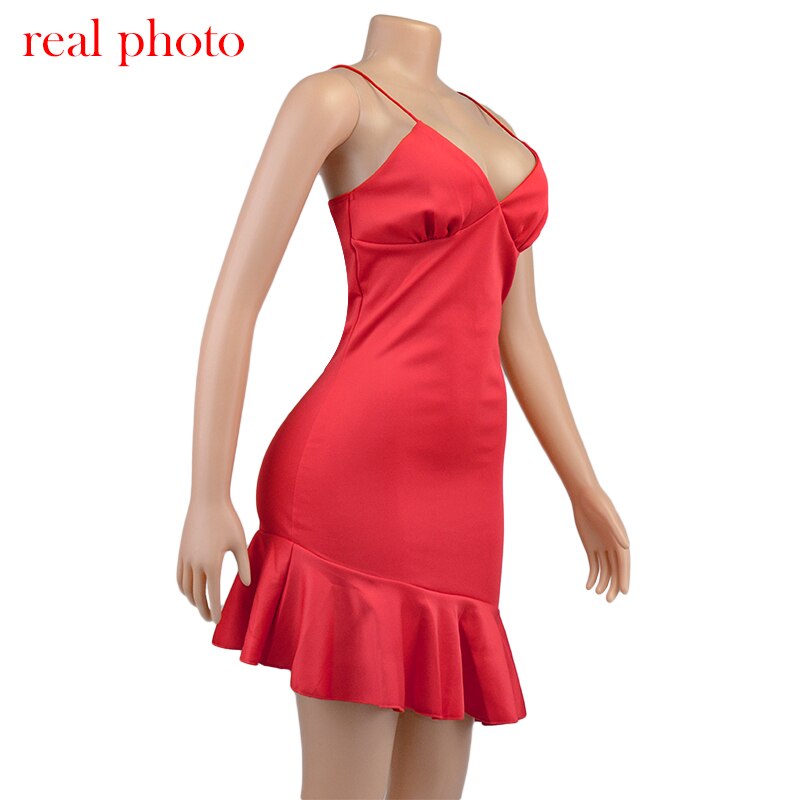FREE SHIPPING Elegant Ruffles Mini Dress Spaghetti Straps JKP4611