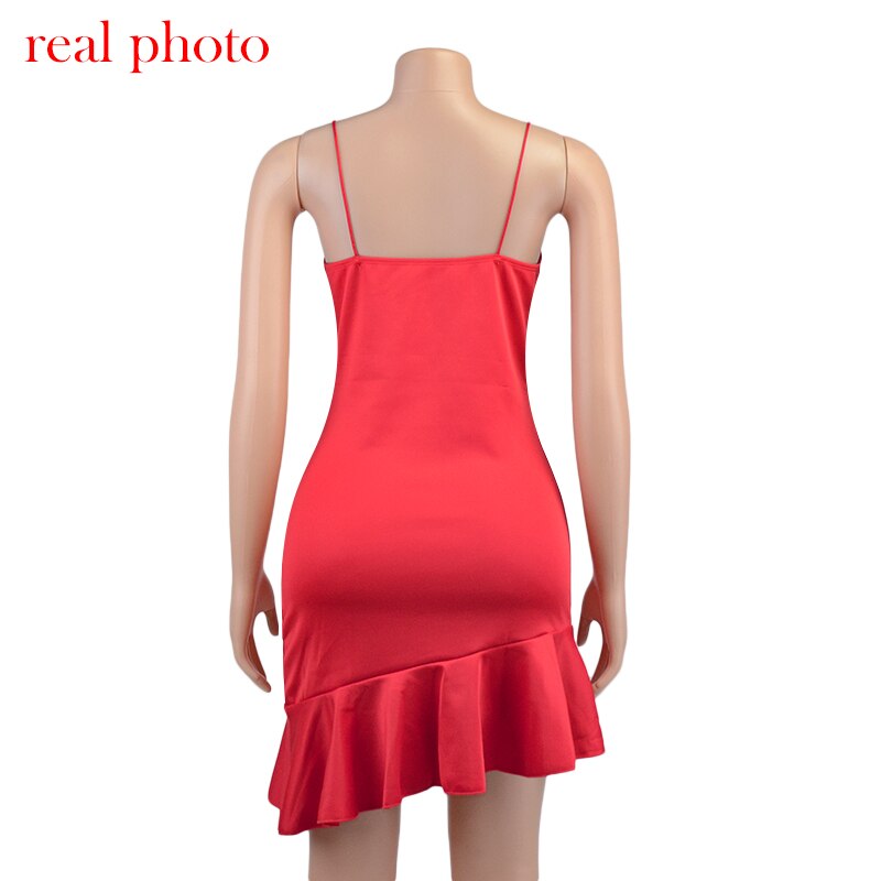 FREE SHIPPING Elegant Ruffles Mini Dress Spaghetti Straps JKP4611