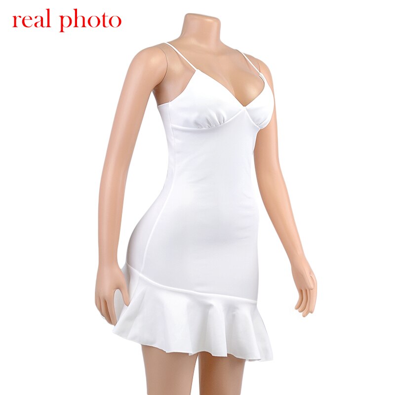 FREE SHIPPING Elegant Ruffles Mini Dress Spaghetti Straps JKP4611