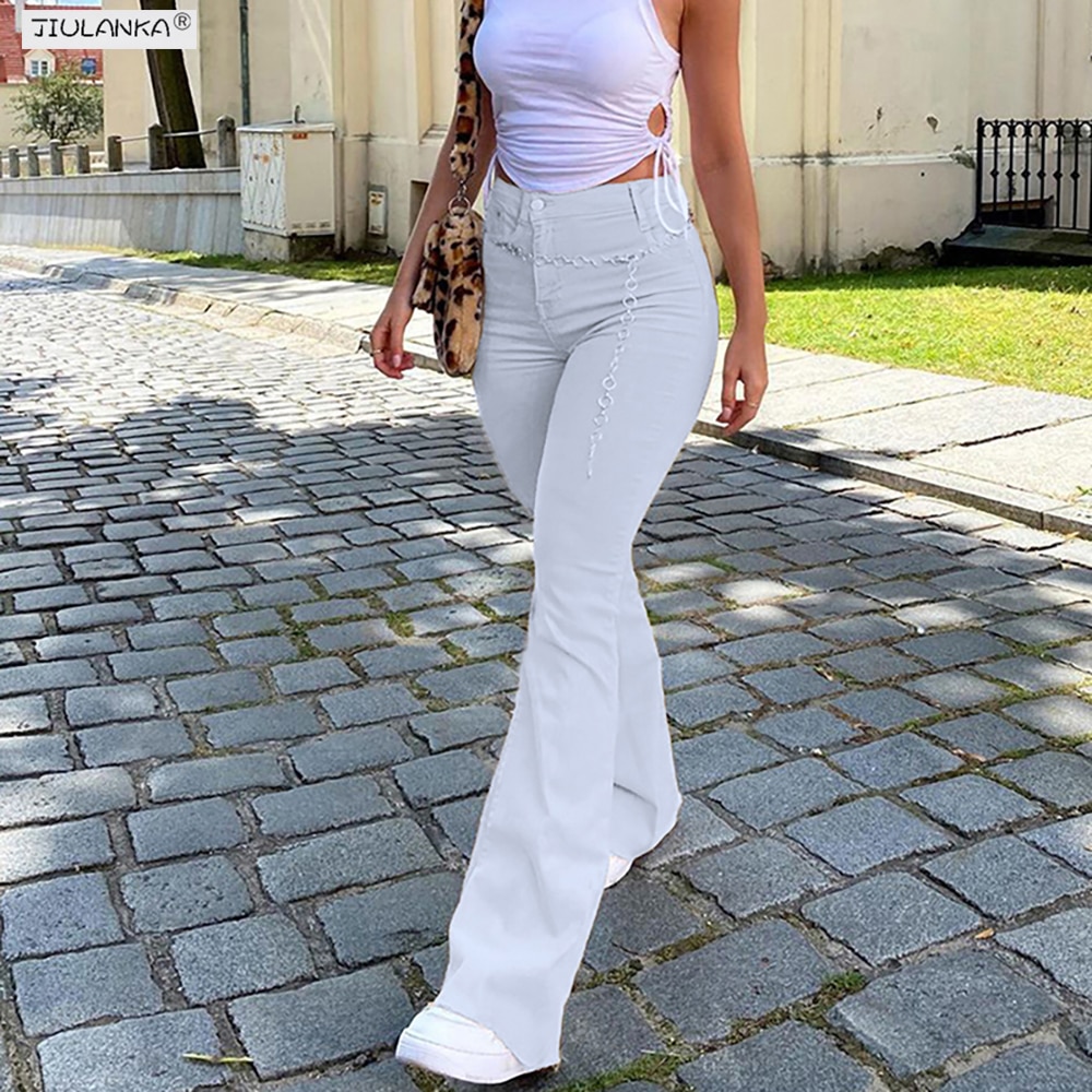 Women's jeans woman high waist Flared Jeans Khaki Black Brown Pants Women's pants for women clothing trouser Jean women trousers