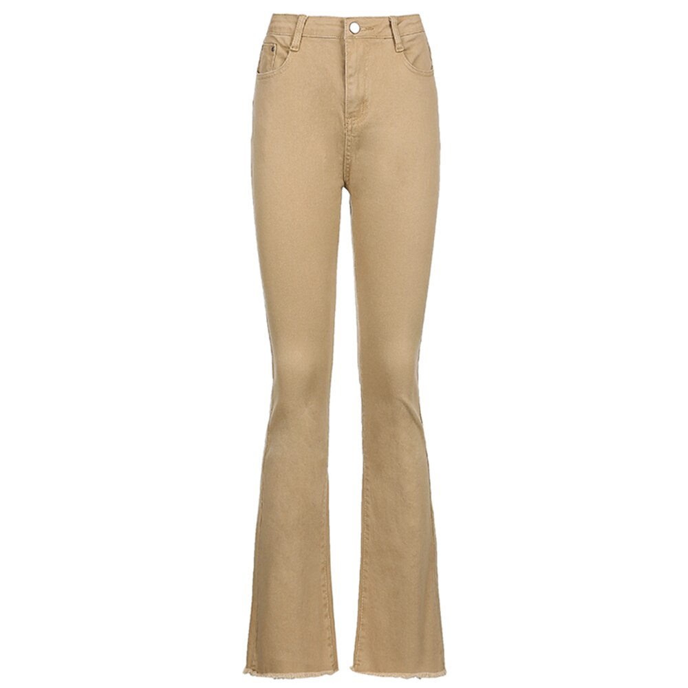 Women's jeans woman high waist Flared Jeans Khaki Black Brown Pants Women's pants for women clothing trouser Jean women trousers