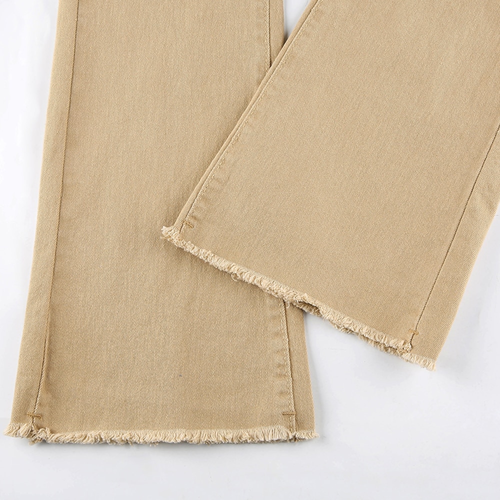 Women's jeans woman high waist Flared Jeans Khaki Black Brown Pants Women's pants for women clothing trouser Jean women trousers