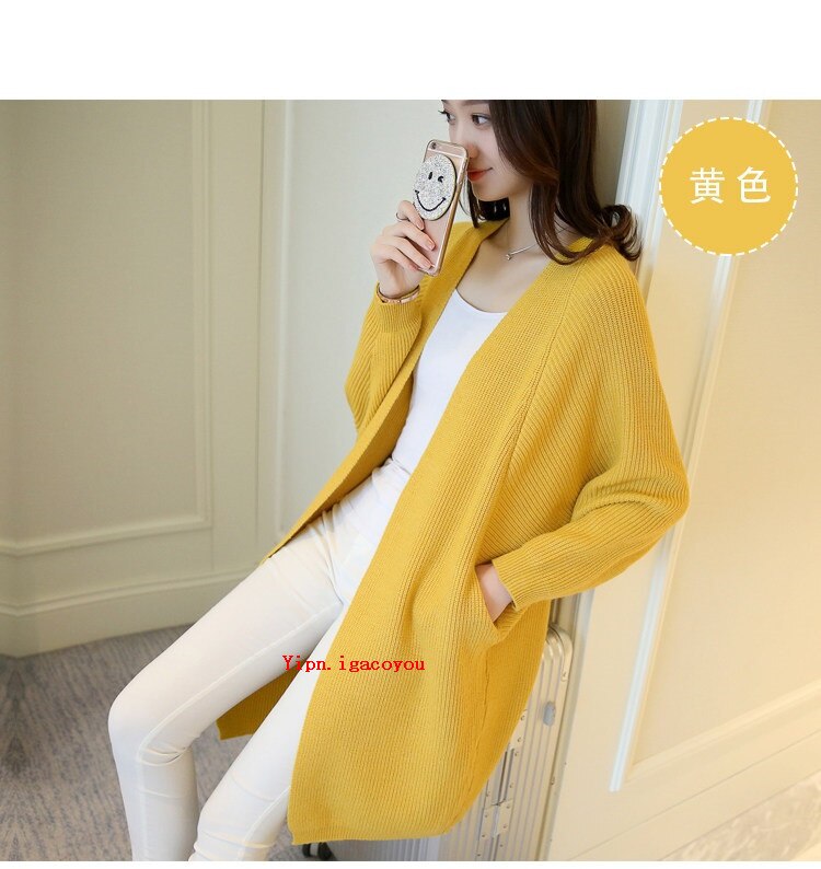 FREE SHIPPING Korean Long Cardigan Knitted Sweater JKP4618