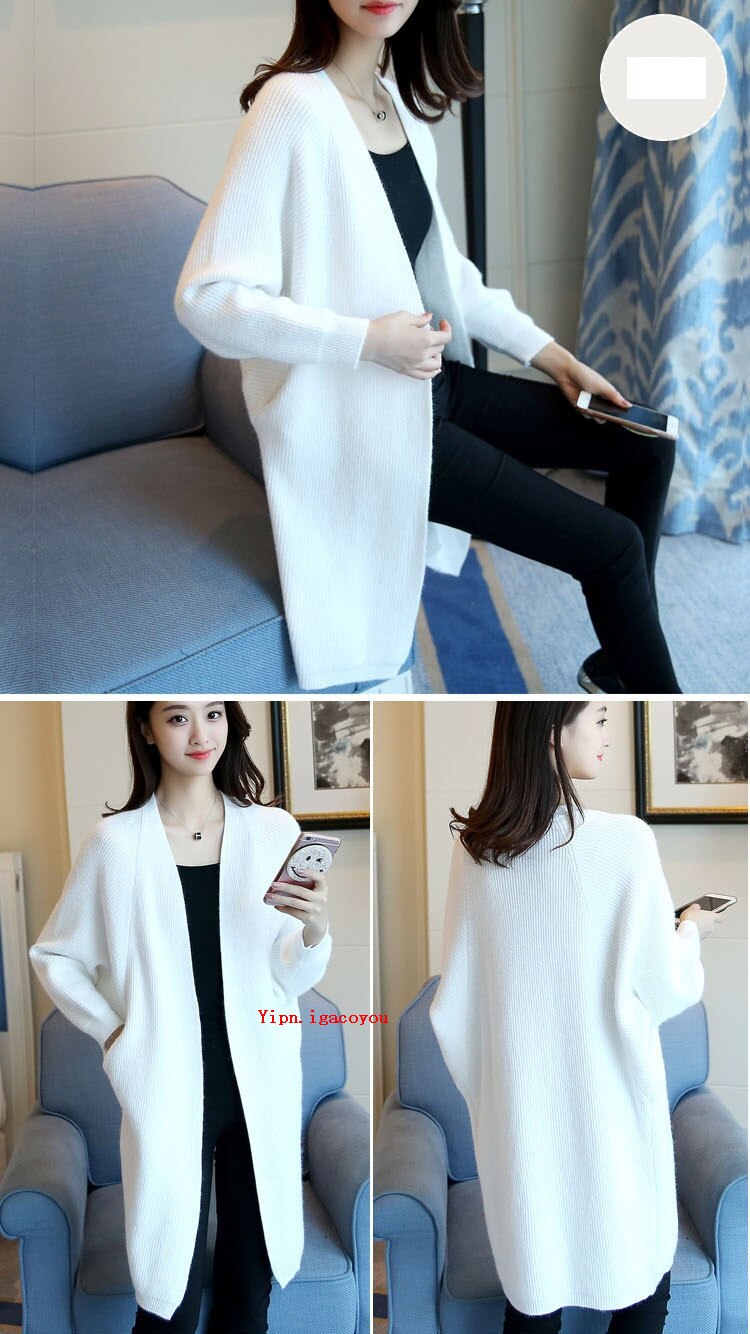 FREE SHIPPING Korean Long Cardigan Knitted Sweater JKP4618