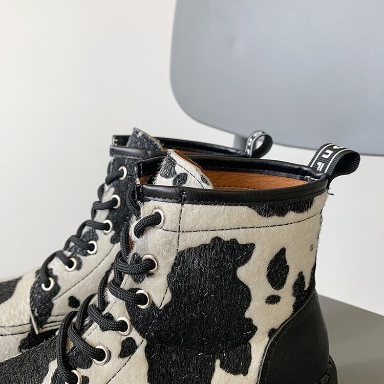 Women Motorcycle Boots Autumn Winter Fashion Solid Color Martin Boots Women High Quality Comfortable Cow pattern Female Boots Women Motorcycle Boots Autumn Winter Fashion Solid Color Martin Boots Women High Quality Comfortable Cow pattern Female Boots