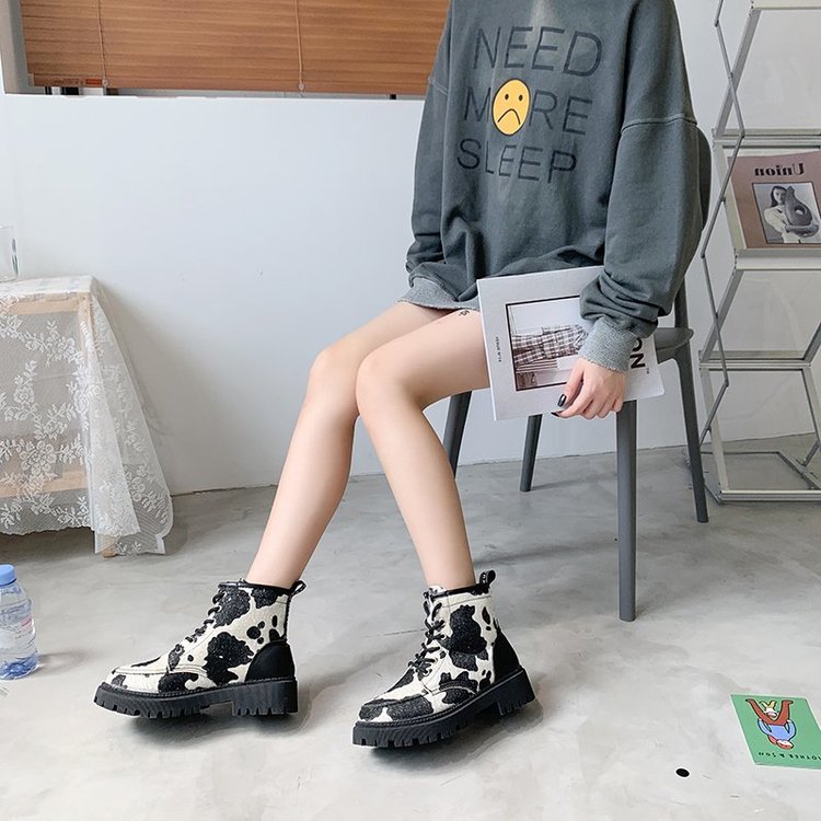 FREE SHIPPINHG Women Motorcycle Boots Cow Pattern JKP4620 FREE SHIPPINHG Women Motorcycle Boots Cow Pattern JKP4620