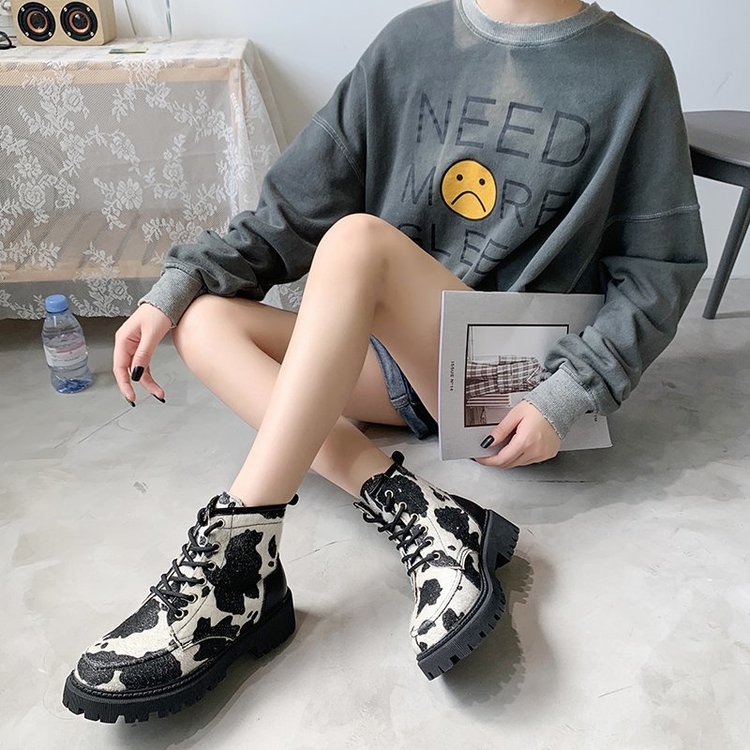 FREE SHIPPINHG Women Motorcycle Boots Cow Pattern JKP4620 FREE SHIPPINHG Women Motorcycle Boots Cow Pattern JKP4620