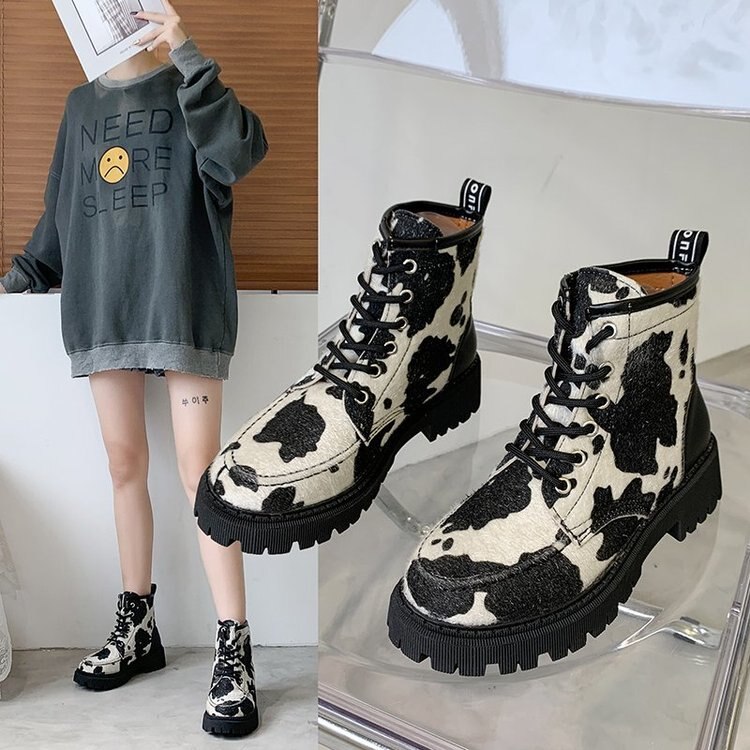 FREE SHIPPINHG Women Motorcycle Boots Cow Pattern JKP4620 FREE SHIPPINHG Women Motorcycle Boots Cow Pattern JKP4620
