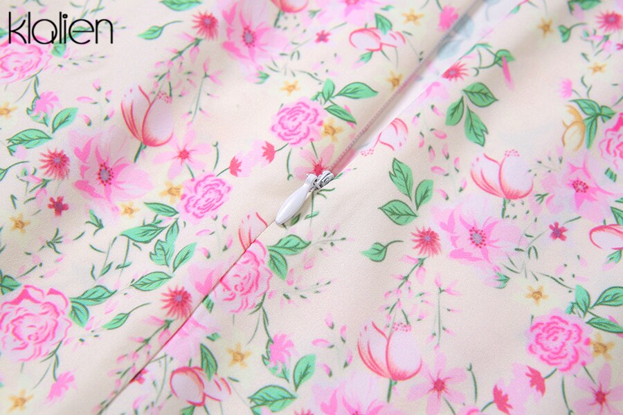 KLALIEN Summer Fashion Elegant Boho Print Slit Maxi Dress Women French Romantic Party Vacation Beach Casual Floral Dress Ladies KLALIEN Summer Fashion Elegant Boho Print Slit Maxi Dress Women French Romantic Party Vacation Beach Casual Floral Dress Ladies