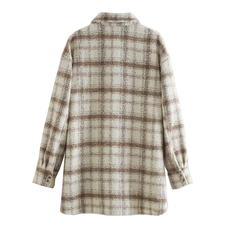 ZXQJ Vintage Women Soft Tweed Shirts 2021 Spring-Autumn Fashion Ladies Elegant Loose Blouses Streetwear Girls Oversize Outwear ZXQJ Vintage Women Soft Tweed Shirts 2021 Spring-Autumn Fashion Ladies Elegant Loose Blouses Streetwear Girls Oversize Outwear