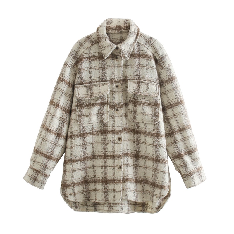ZXQJ Vintage Women Soft Tweed Shirts 2021 Spring-Autumn Fashion Ladies Elegant Loose Blouses Streetwear Girls Oversize Outwear ZXQJ Vintage Women Soft Tweed Shirts 2021 Spring-Autumn Fashion Ladies Elegant Loose Blouses Streetwear Girls Oversize Outwear