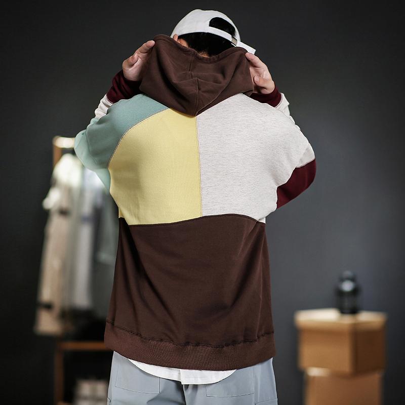 FREE SHIPPING Hoodies Patchwork Street Wear Style JKP6230