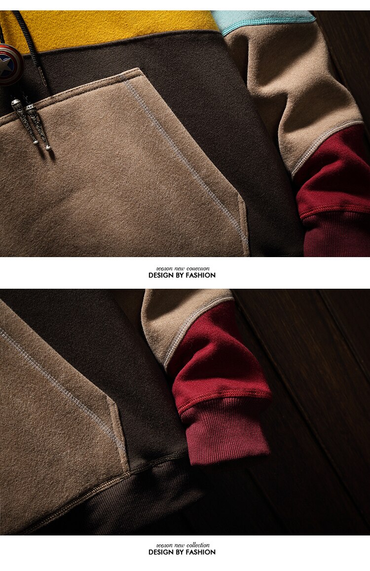 FREE SHIPPING Hoodies Patchwork Street Wear Style JKP6230