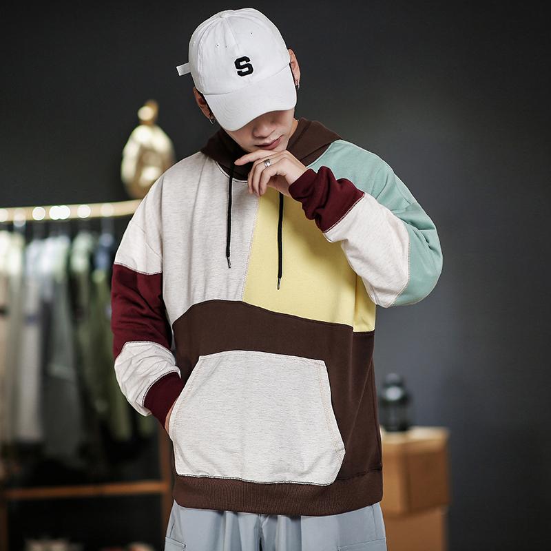 FREE SHIPPING Hoodies Patchwork Street Wear Style JKP6230