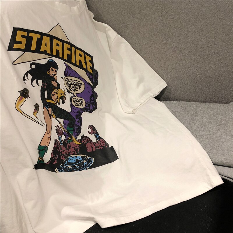 FREE SHIPPING Starfire Comic Cartoon Printed T-shirts JKP4629