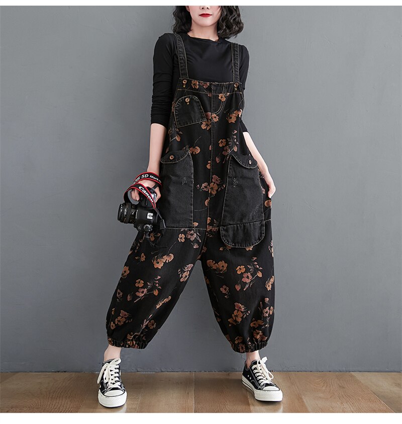 FREE SHIPPING Casual Oversized Jumpsuit Baggy Jeans JKP4634