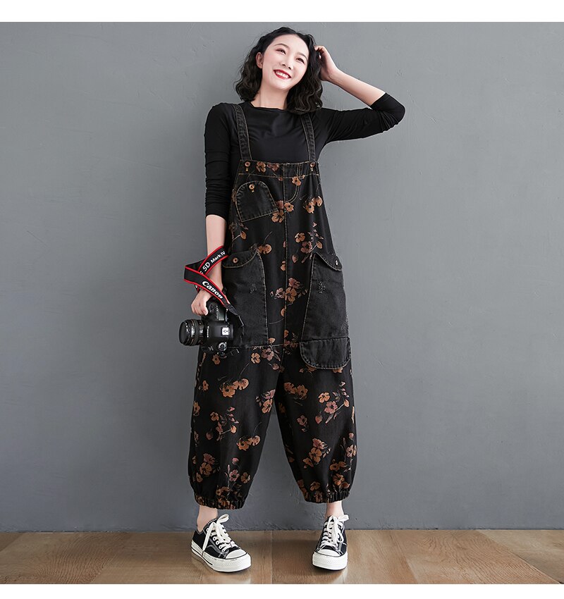 FREE SHIPPING Casual Oversized Jumpsuit Baggy Jeans JKP4634