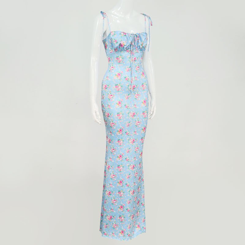 Cryptographic Floral Print Cottagecore Elegant Sleeveless Maxi Sundress Sexy Backless Women Party Club Tie Front Dress Holiday Cryptographic Floral Print Cottagecore Elegant Sleeveless Maxi Sundress Sexy Backless Women Party Club Tie Front Dress Holiday