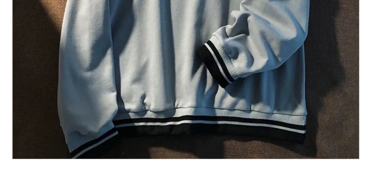 Retro embroidered sweatshirt harajuku v-neck 2021 spring plus size hoodies Korean style loose lovers letter long-sleeved shirt